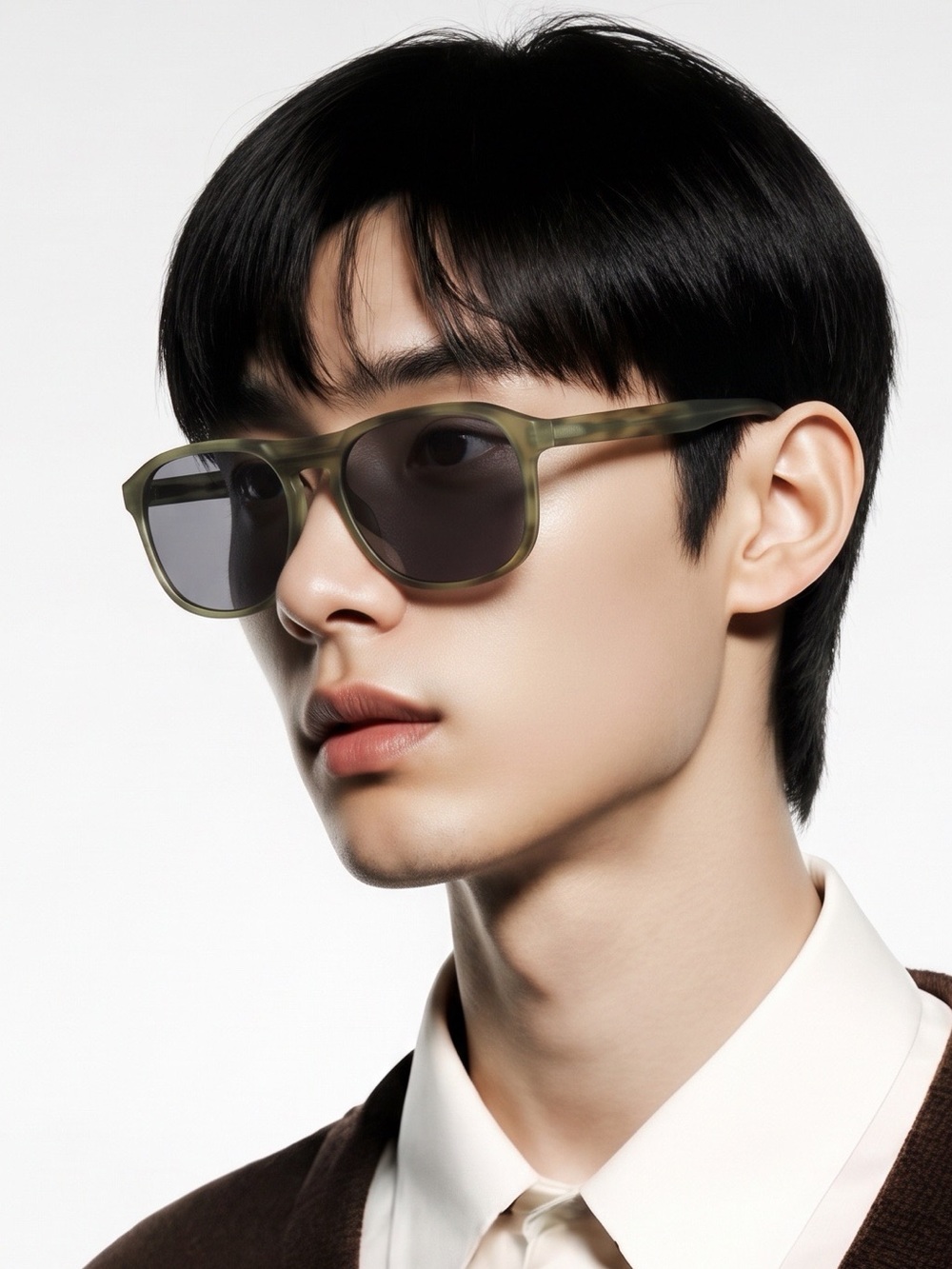 NEW Vintage Frames THE CREATCHMAN Green Square Sunglasses Brown Tinted Lens
